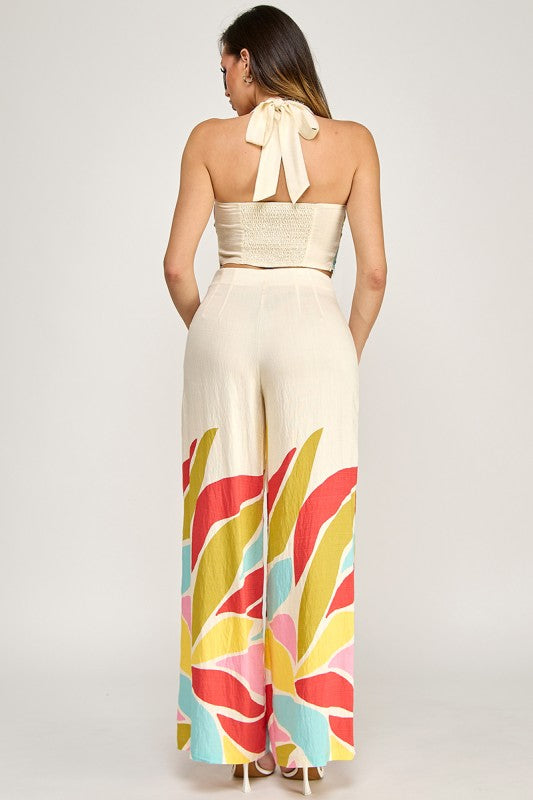 Tropical Halter Pants set