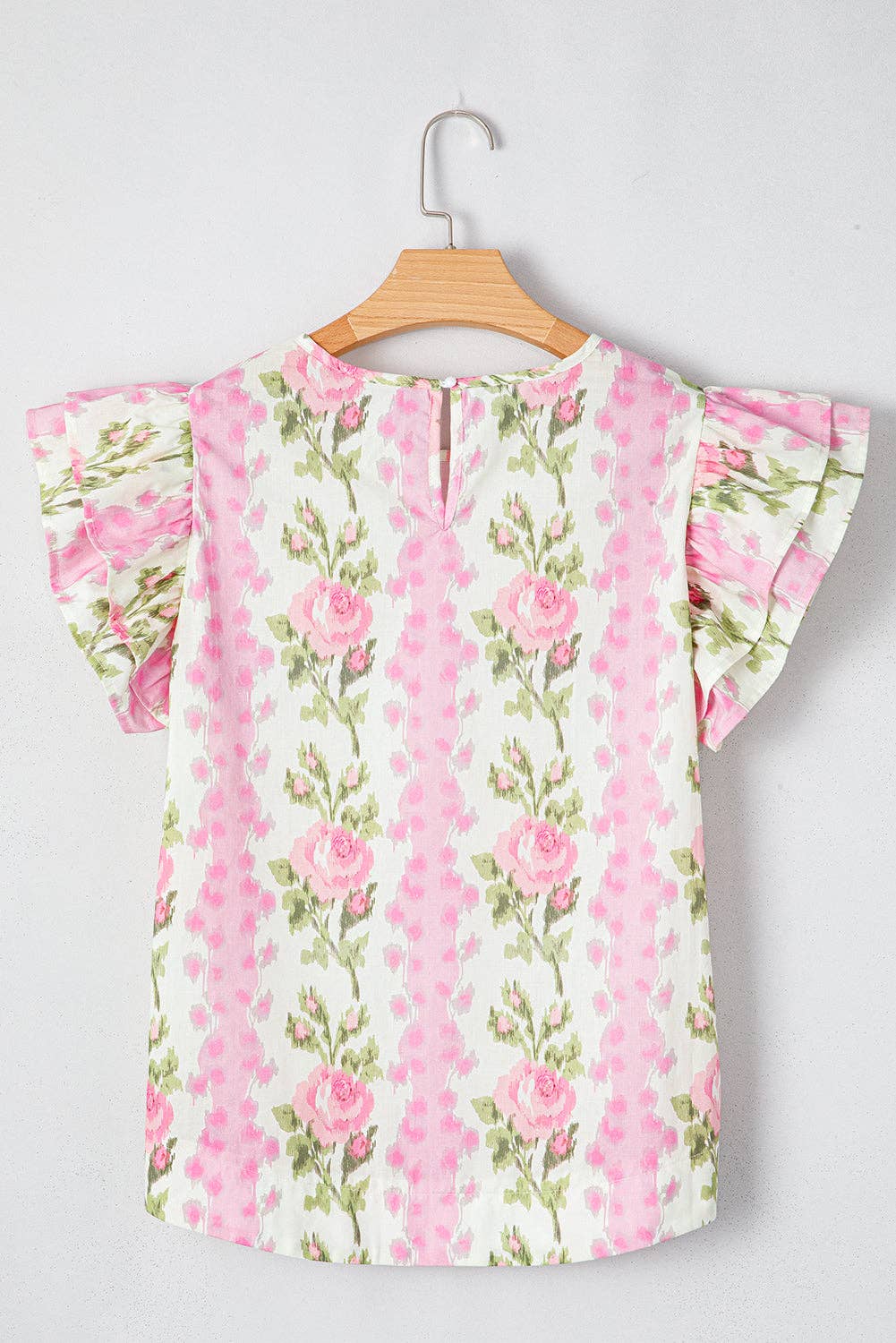PRETTY BASH Floral Ruffle Short Sleeve Top